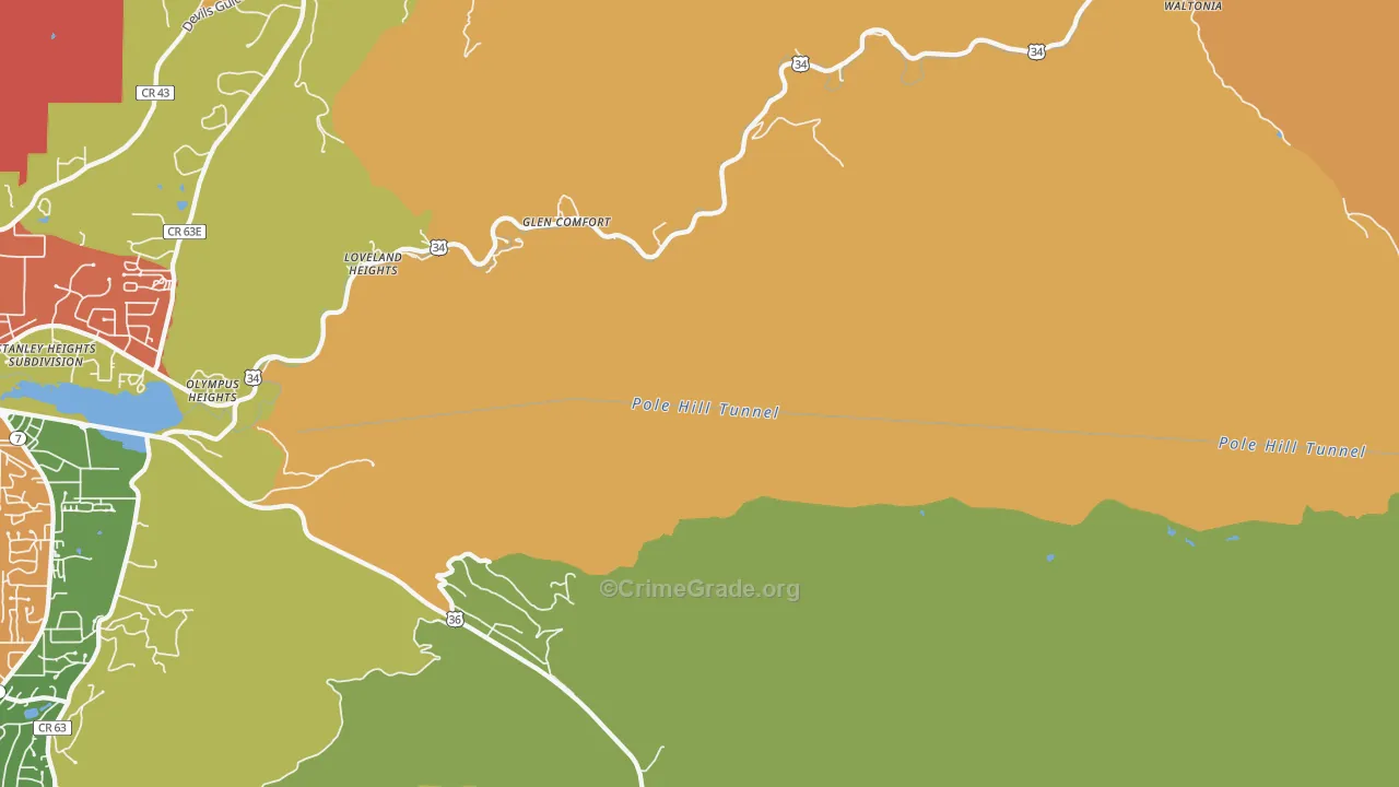 Glen Comfort, CO Map of Burglary Rates