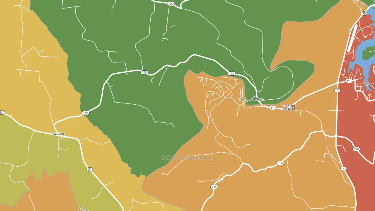 Glen Dean, KY Map of Burglary Rates