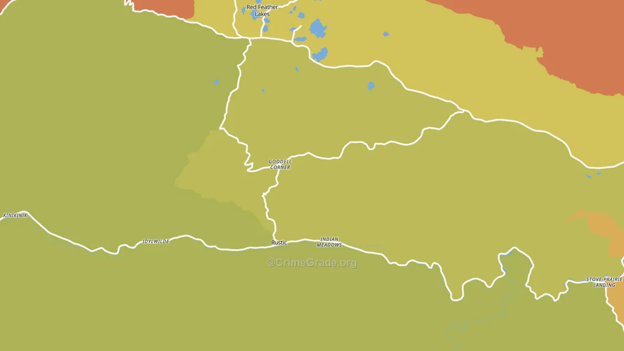 Glen Echo, CO Map of Burglary Rates