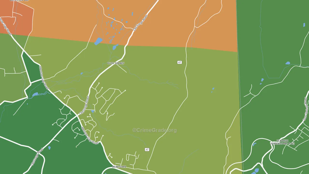 Glen Forney, PA Map of Burglary Rates