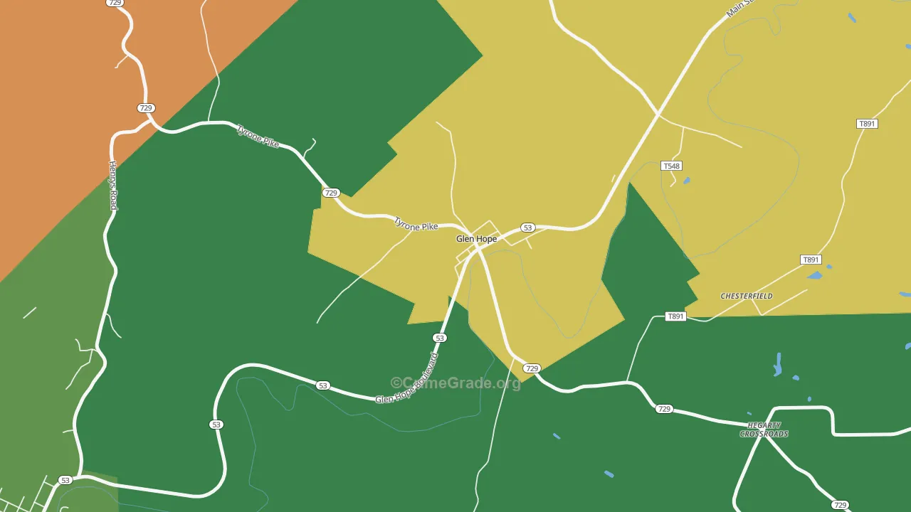 Glen Hope, PA Map of Burglary Rates