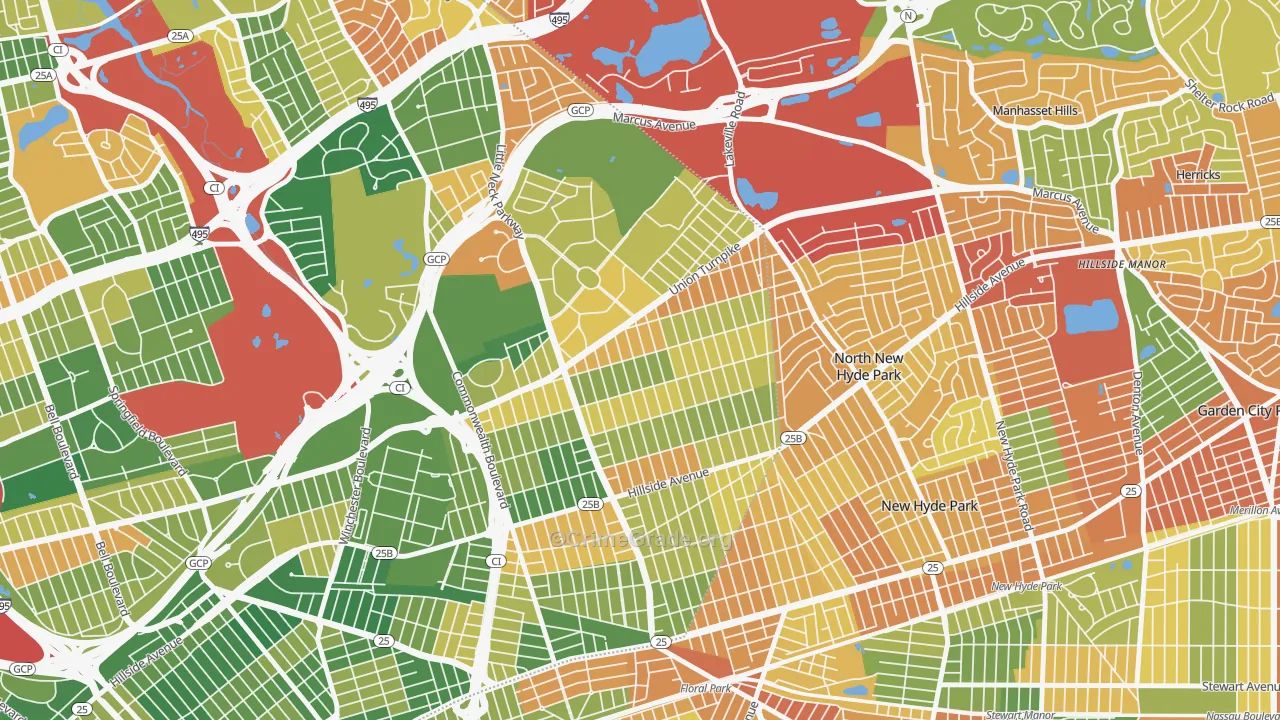 Glen Oaks, Queens, NY Map of Burglary Rates