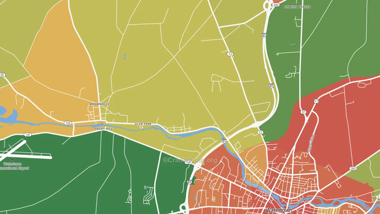 Glen Park, NY Map of Burglary Rates