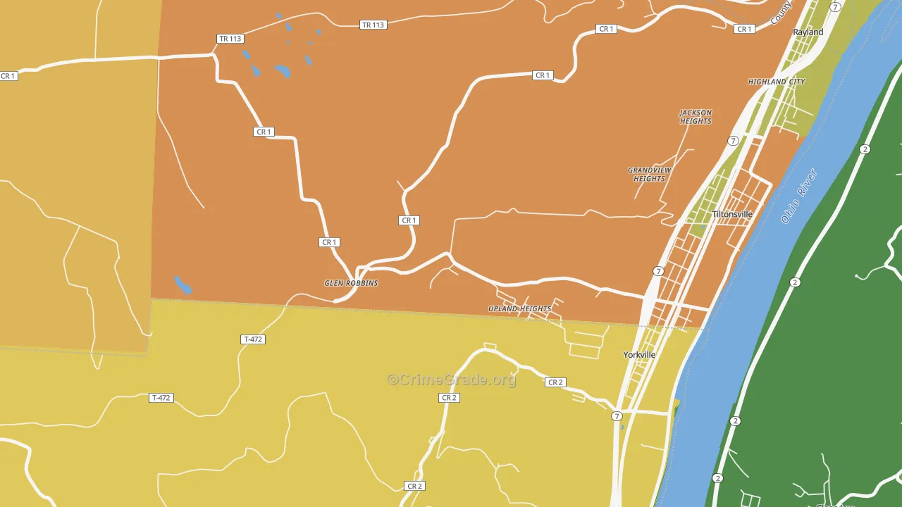 Glen Robbins, OH Map of Burglary Rates