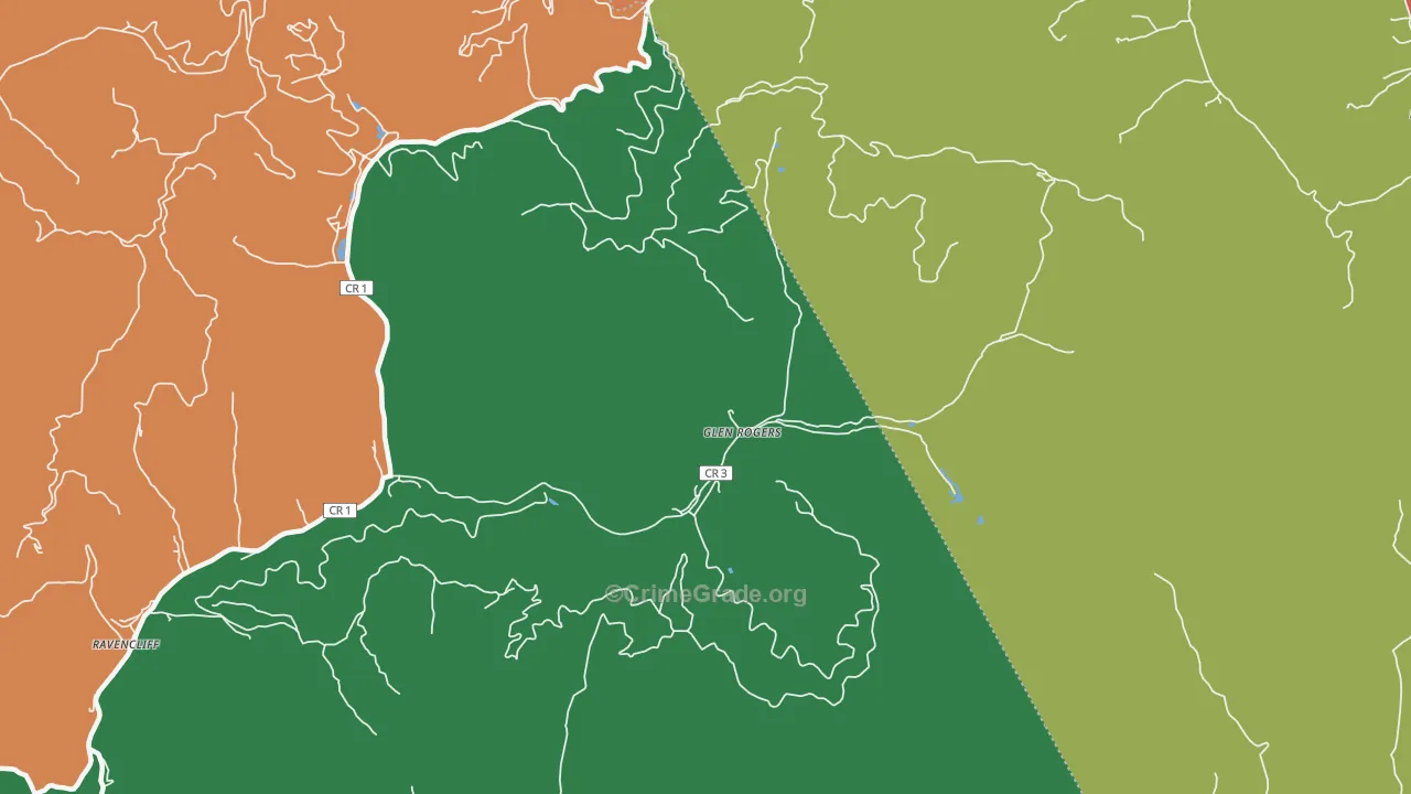 Glen Rogers, WV Map of Burglary Rates