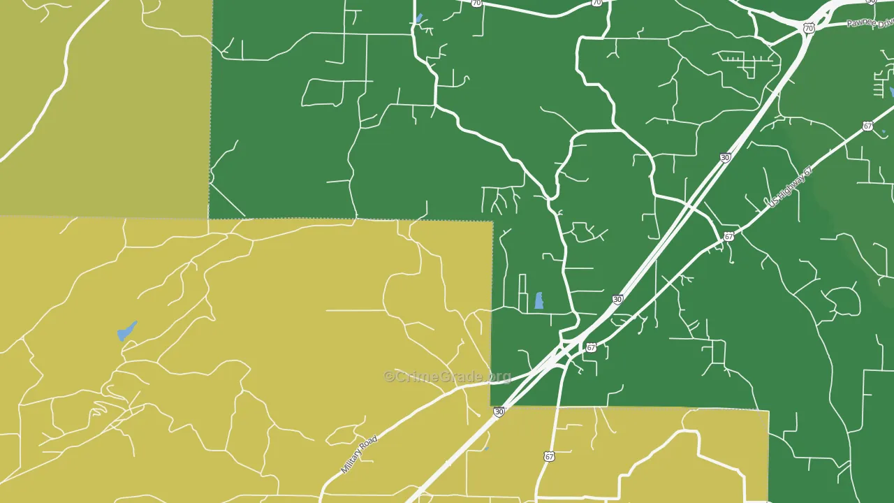 Glen Rose, AR Map of Burglary Rates