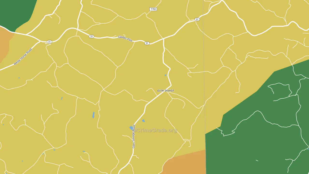 Glen Savage, PA Map of Burglary Rates