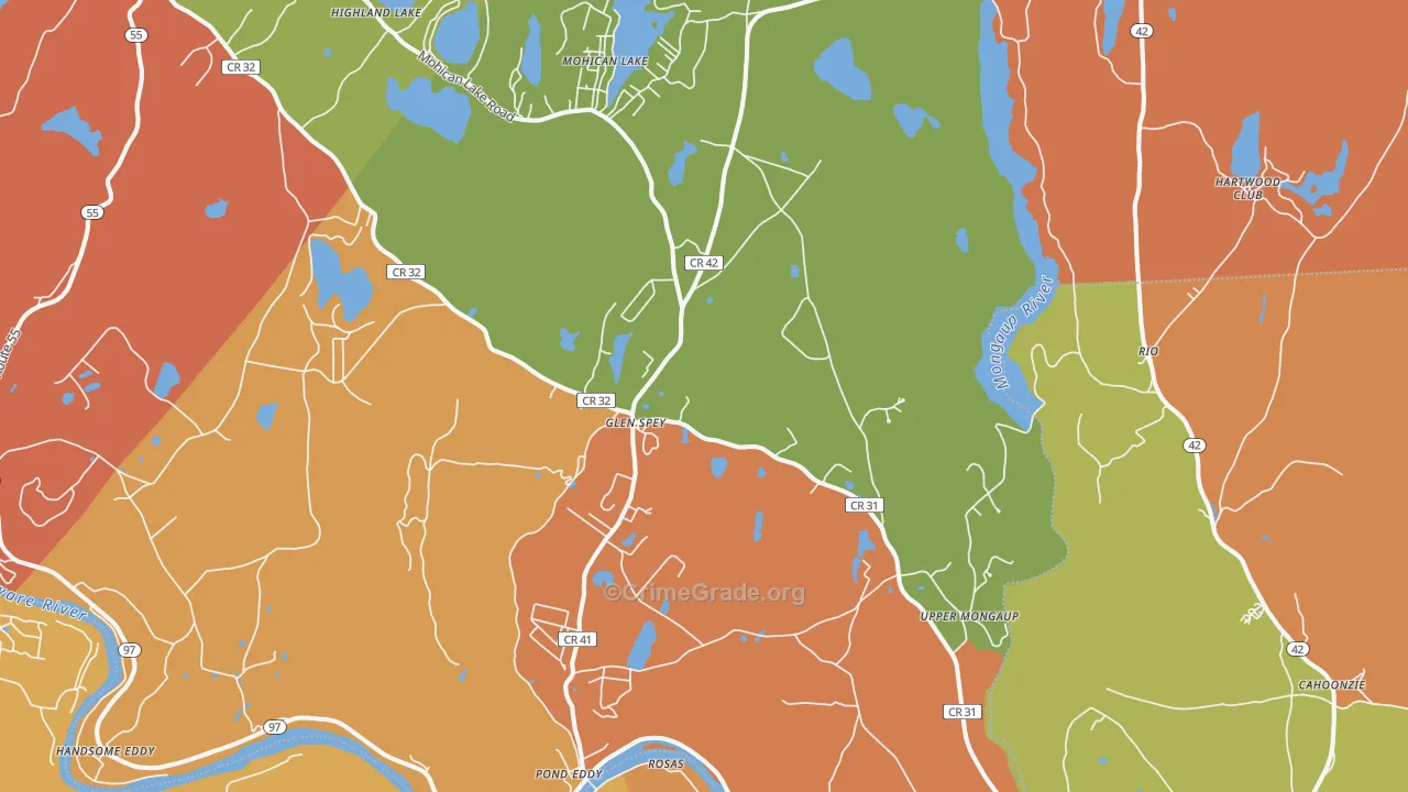 Glen Spey, NY Map of Burglary Rates