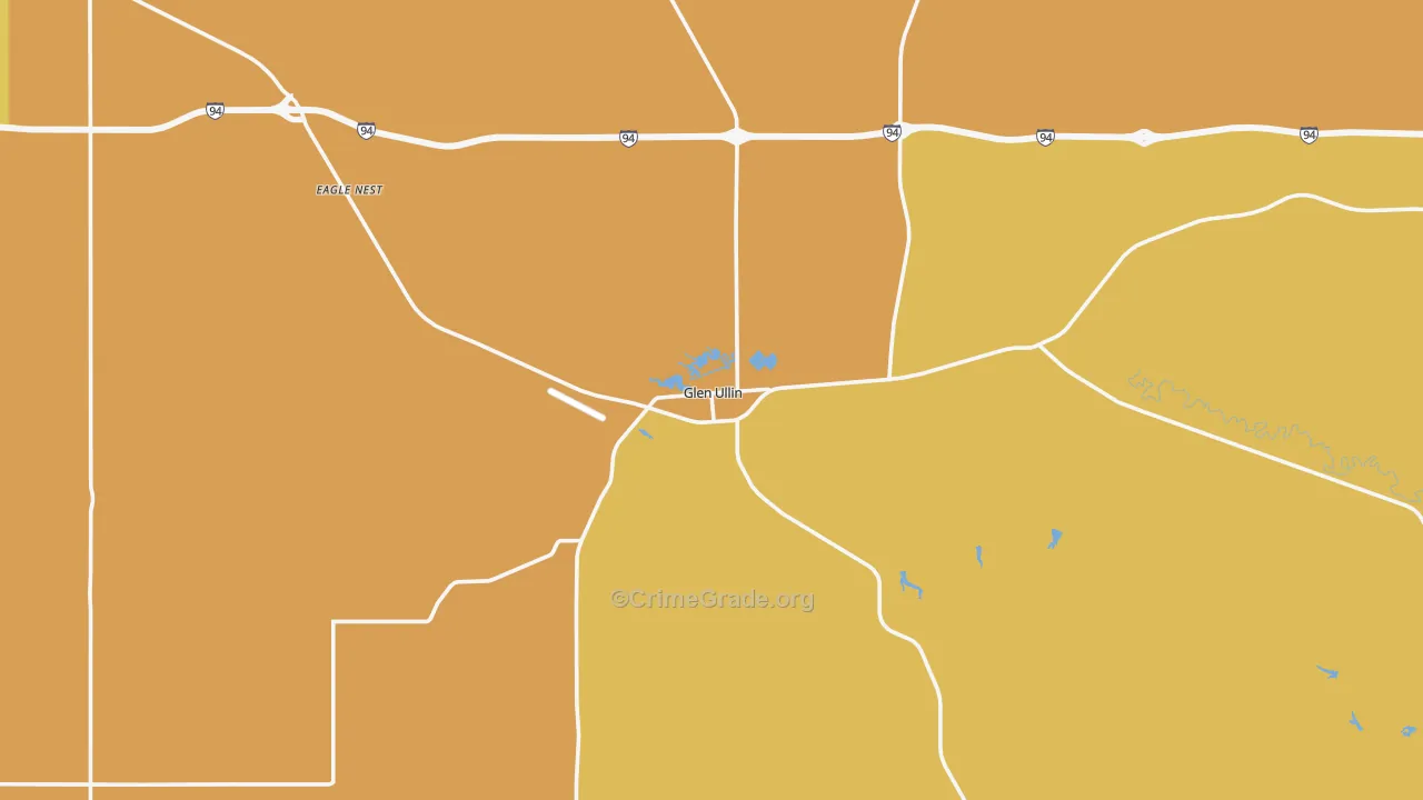 Glen Ullin, ND Map of Burglary Rates