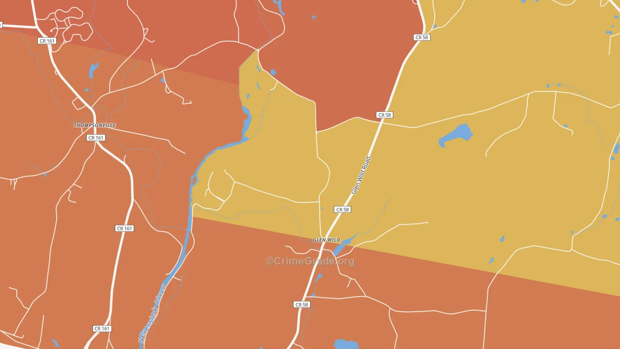 Glen Wild, NY Map of Burglary Rates