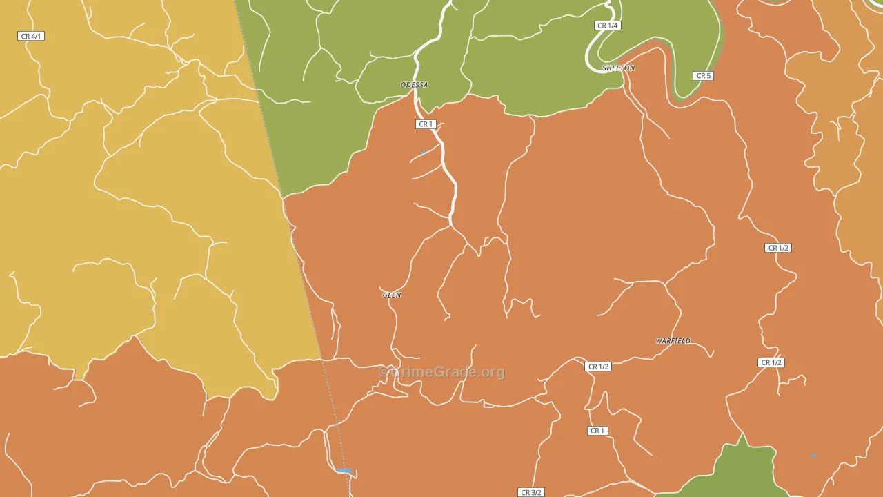Glen, WV Map of Burglary Rates
