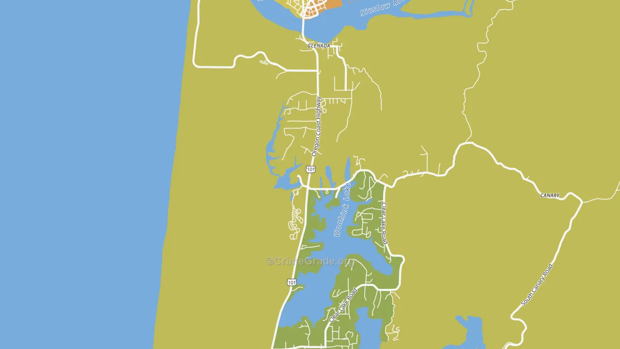 Glenada, OR Map of Burglary Rates