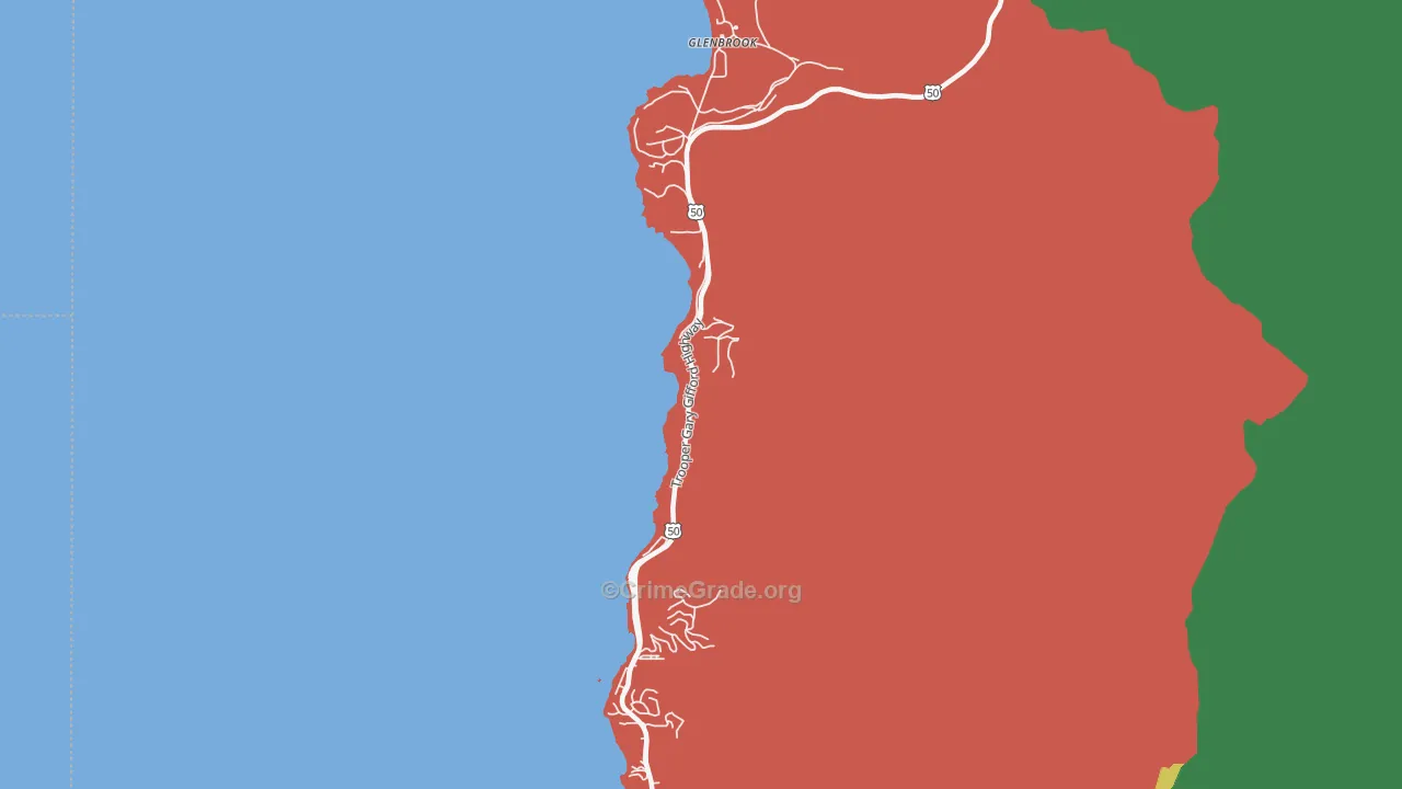 Glenbrook, NV Map of Burglary Rates