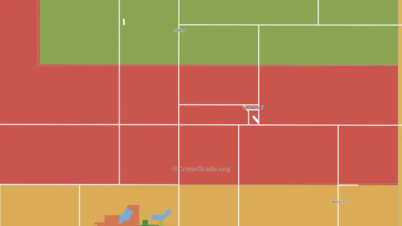 Glenburn, ND Map of Burglary Rates