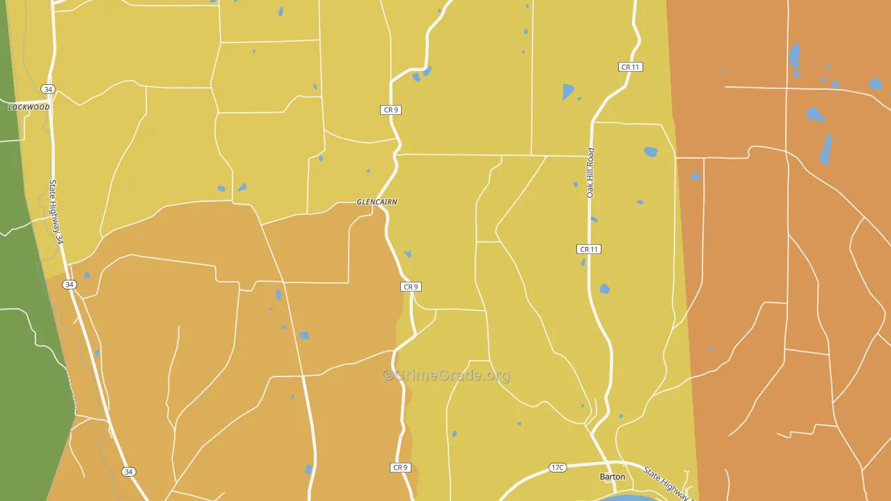 Glencairn, NY Map of Burglary Rates