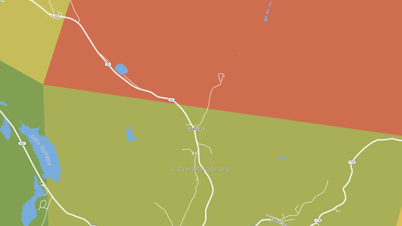 Glencliff, NH Map of Burglary Rates