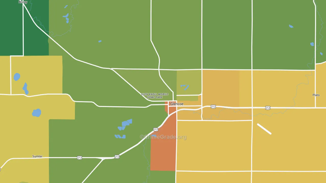 Glencoe, MN Map of Burglary Rates