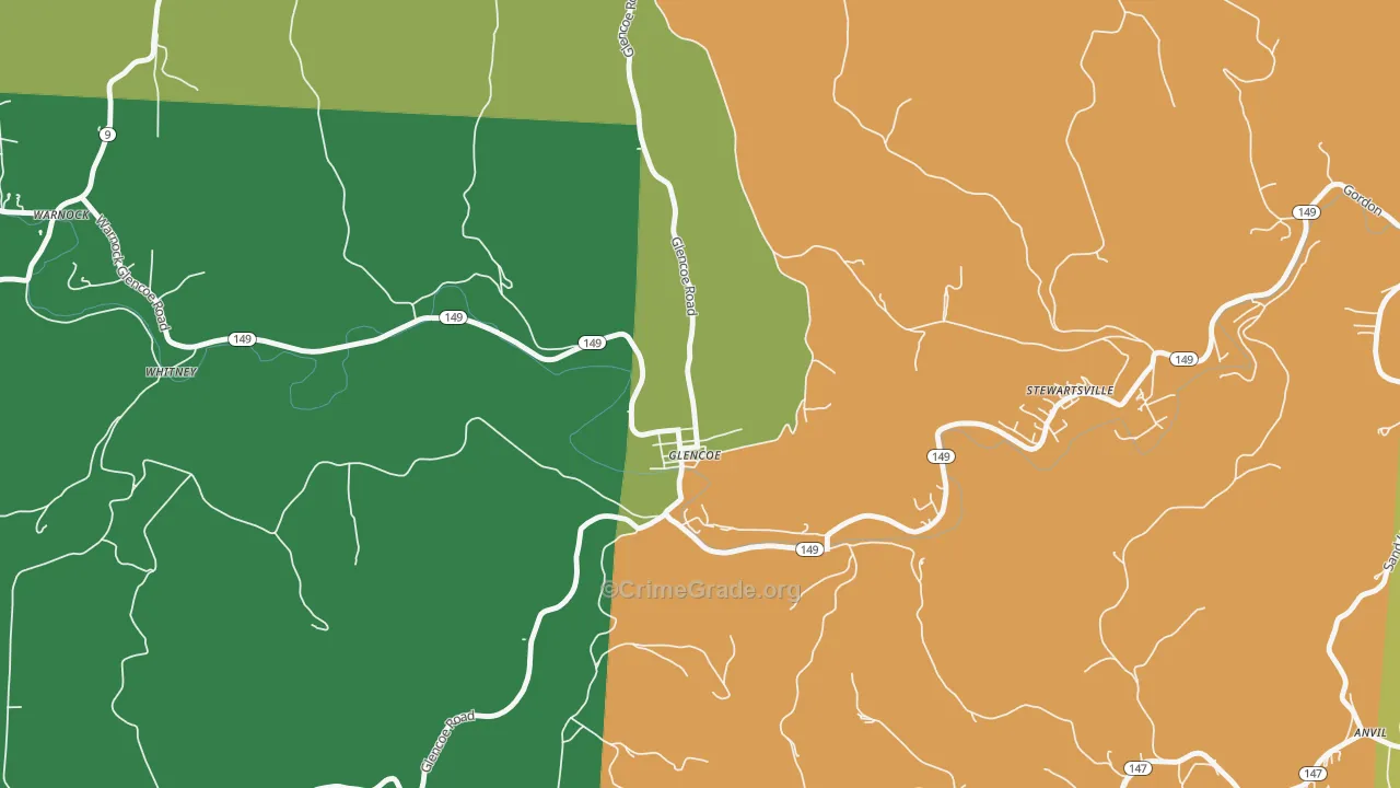 Glencoe, OH Map of Burglary Rates