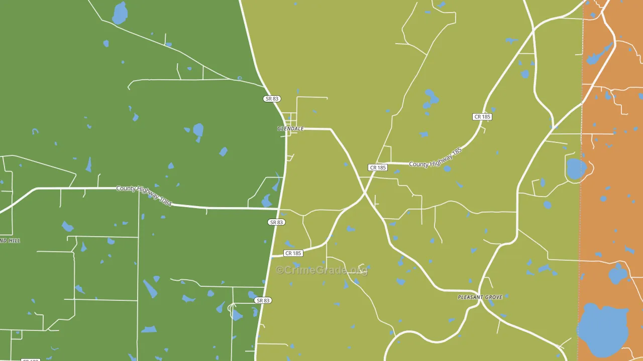 Glendale, FL Map of Burglary Rates