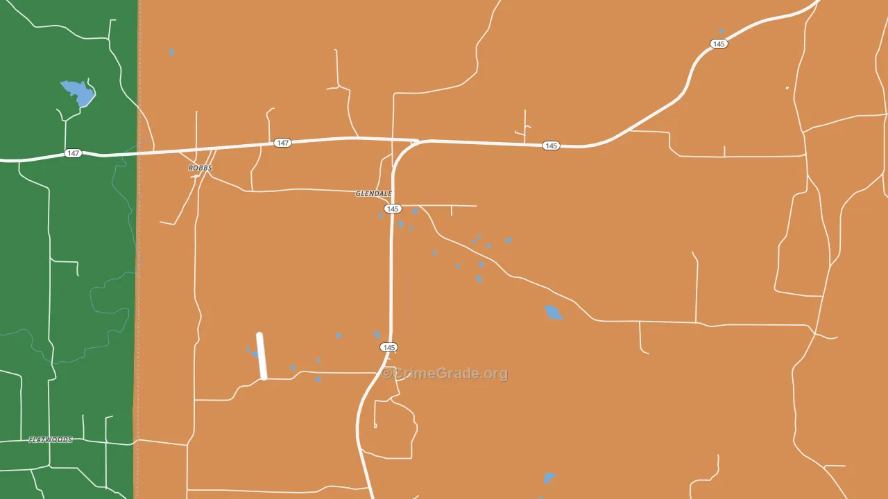 Glendale, IL Map of Burglary Rates