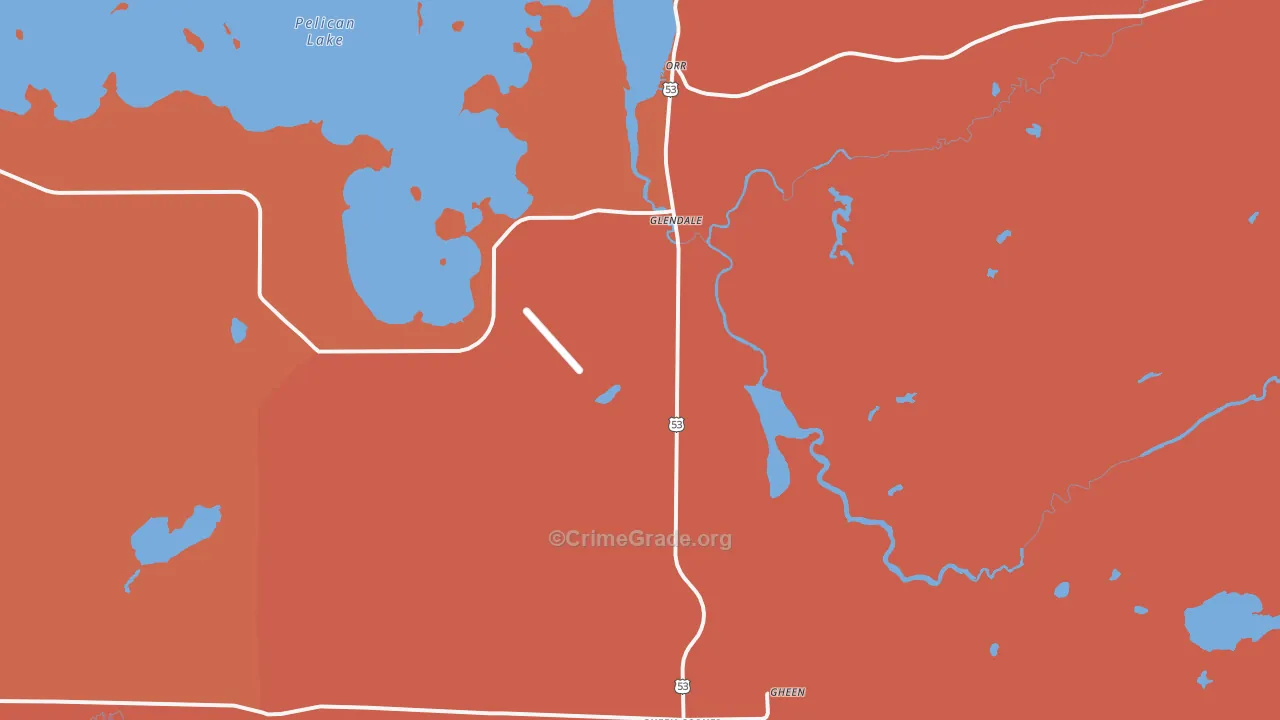 Glendale, MN Map of Burglary Rates