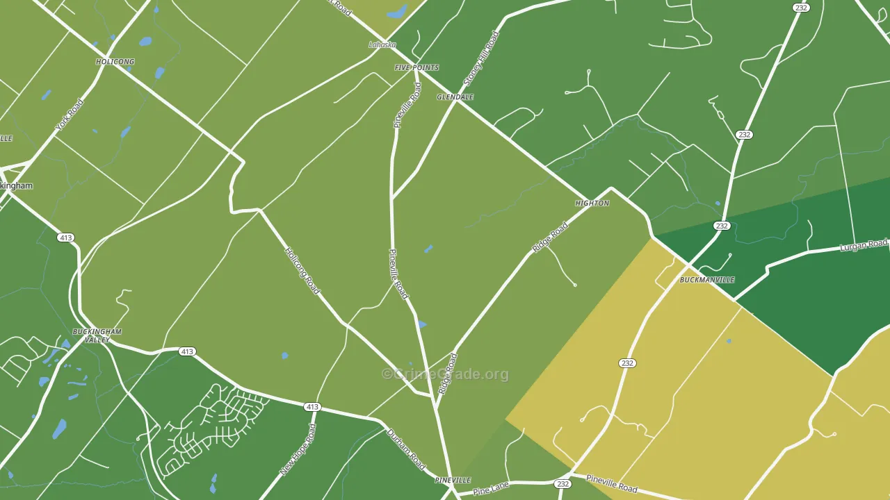 Glendale, PA Map of Burglary Rates