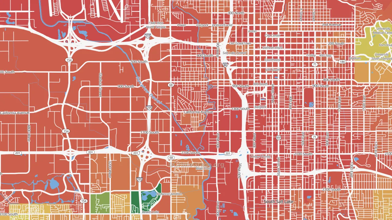 Glendale, Salt Lake City, UT Map of Burglary Rates