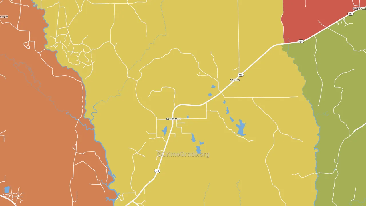 Glendale, TX Map of Burglary Rates
