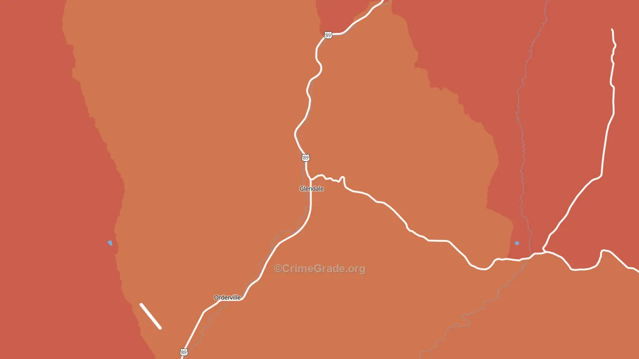 Glendale, UT Map of Burglary Rates