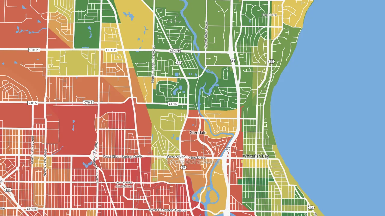 Glendale, WI Map of Burglary Rates