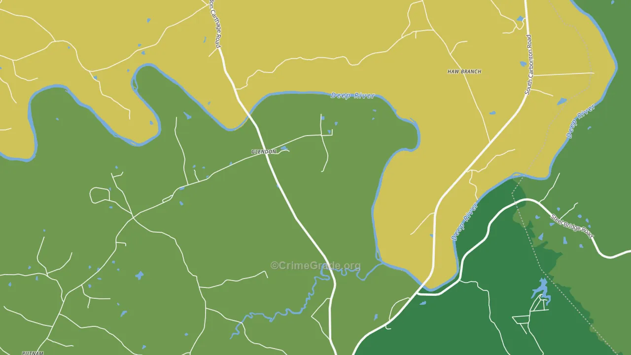 Glendon, NC Map of Burglary Rates