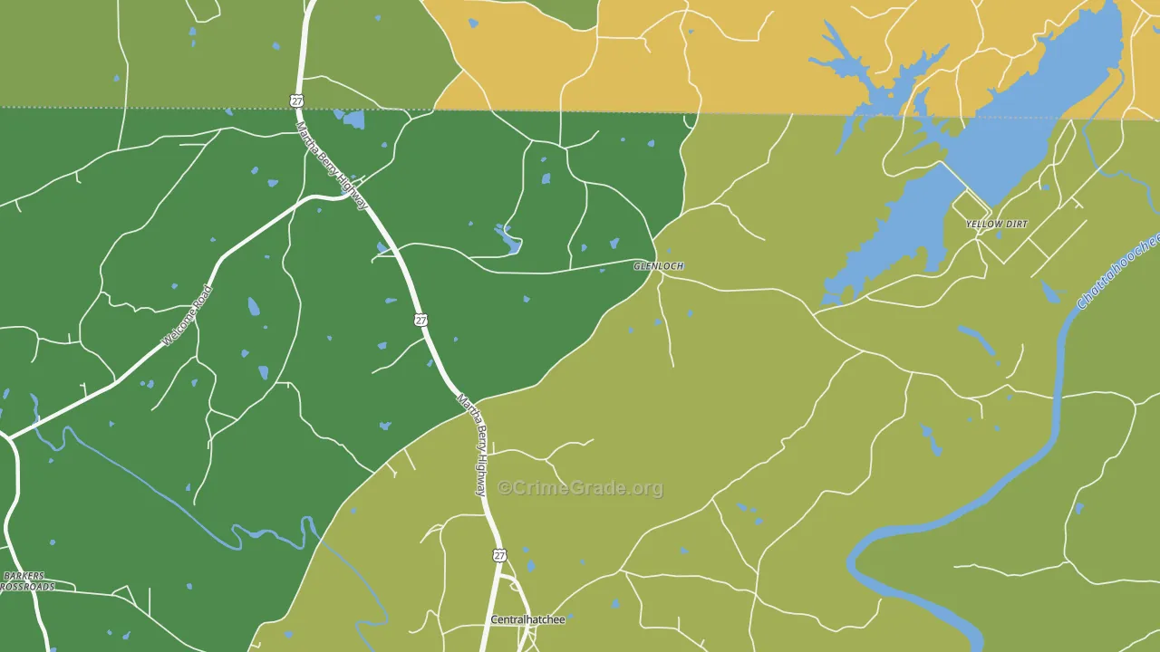 Glenloch, GA Map of Burglary Rates