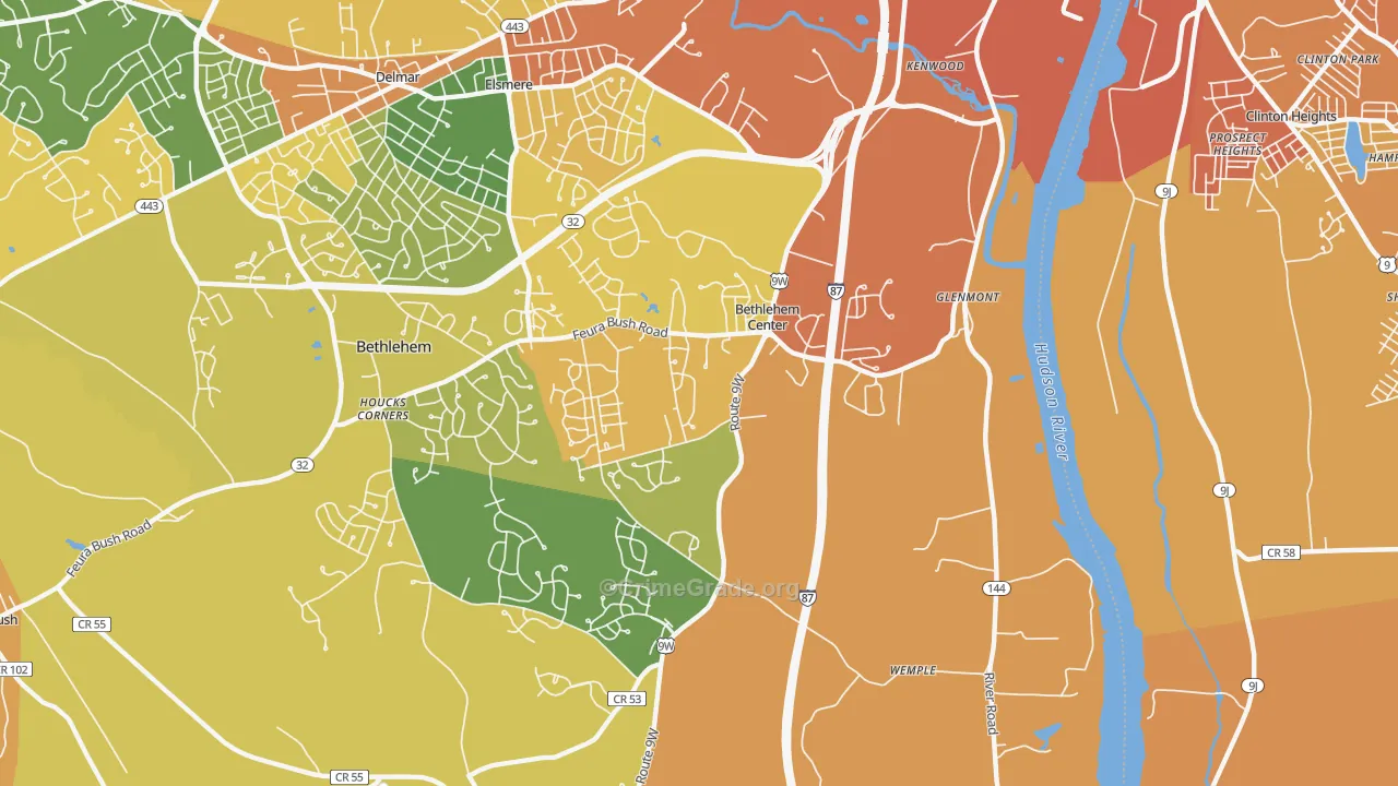 Glenmont, NY Map of Burglary Rates