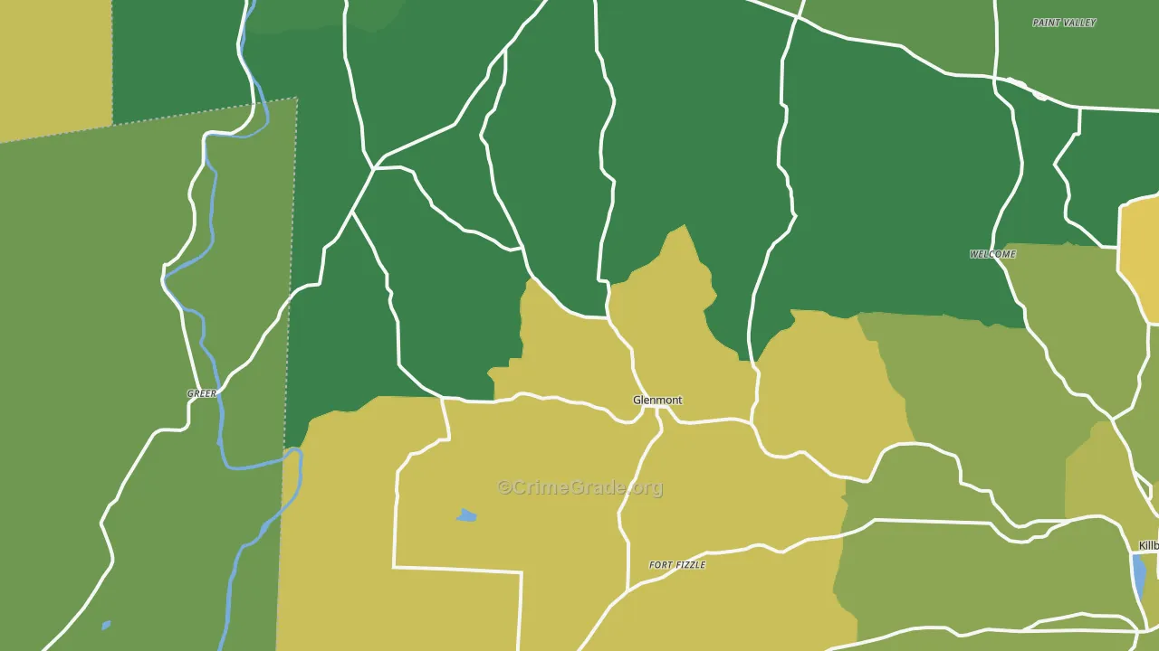 Glenmont, OH Map of Burglary Rates