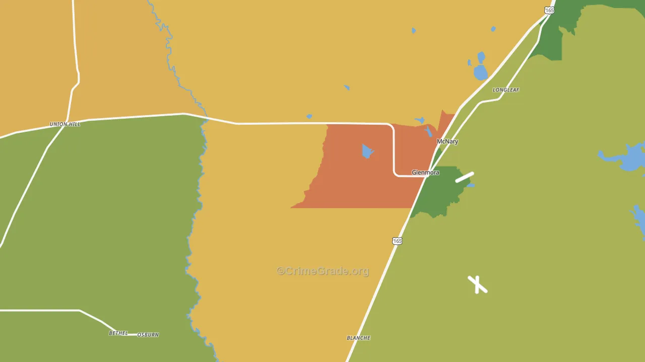 Glenmora, LA Map of Burglary Rates