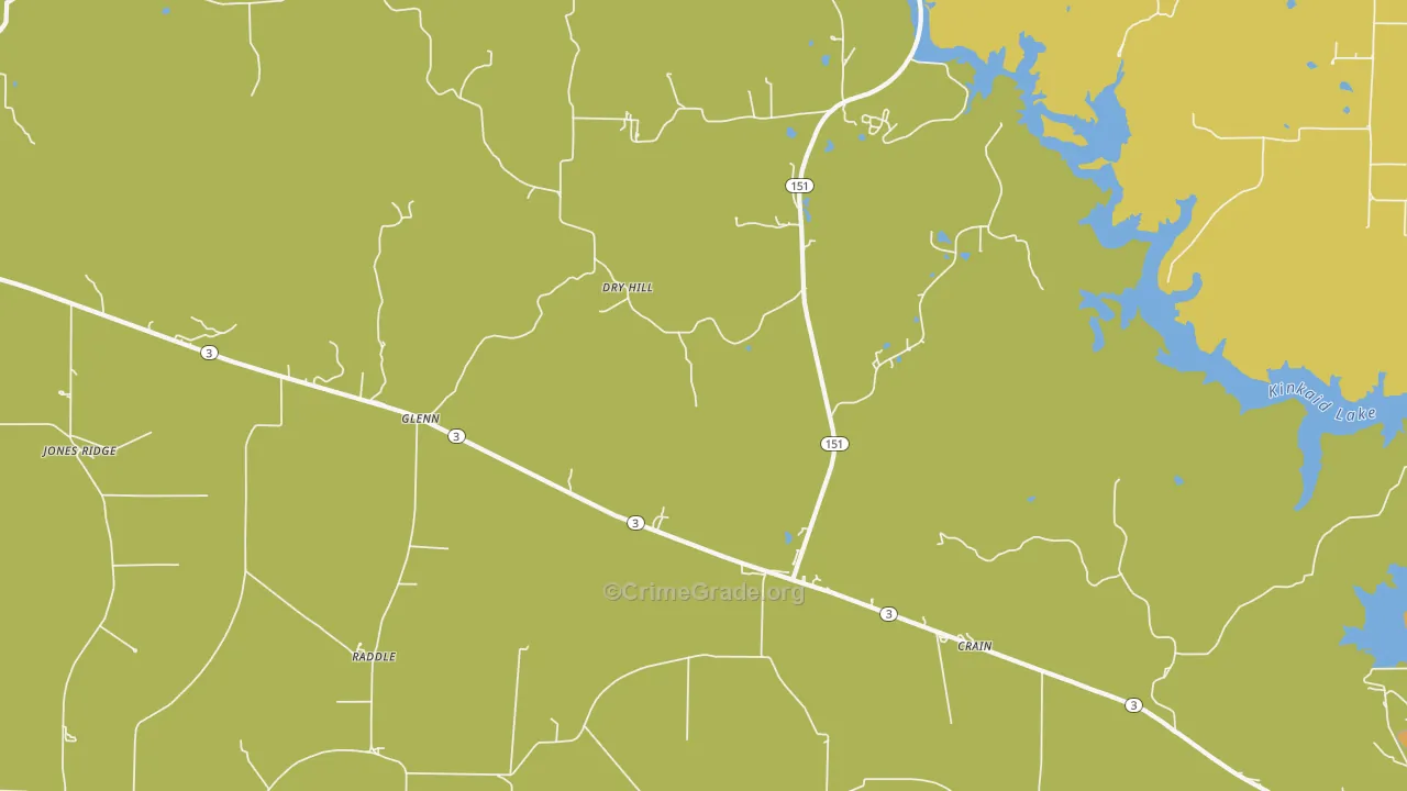 Glenn, IL Map of Burglary Rates