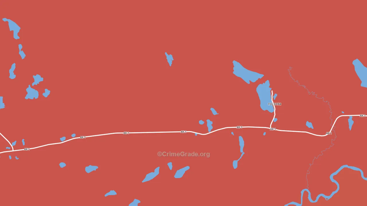 Glennallen, AK Map of Burglary Rates