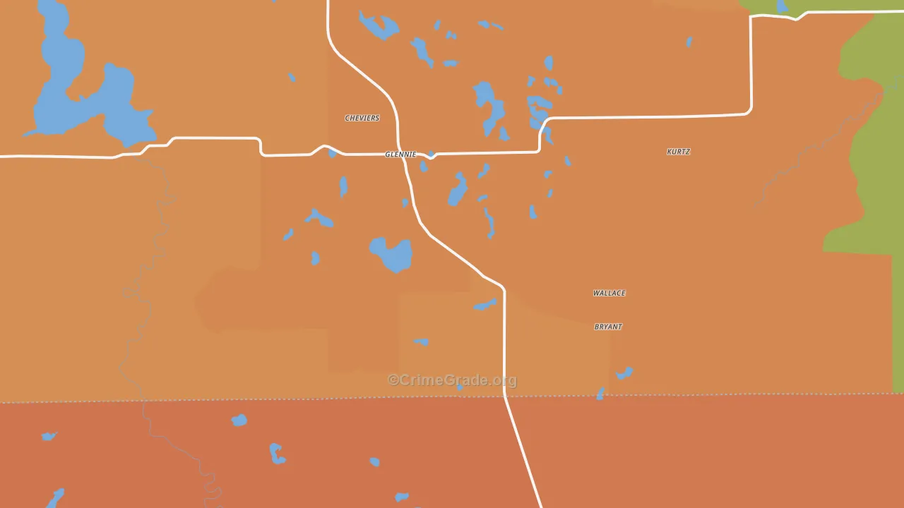 Glennie, MI Map of Burglary Rates