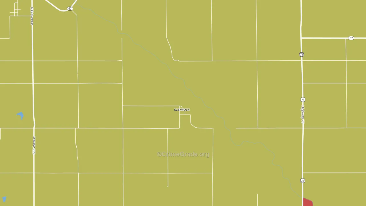 Glenrock, NE Map of Burglary Rates