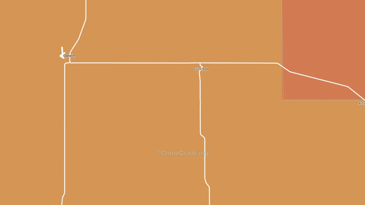 Glentana, MT Map of Burglary Rates