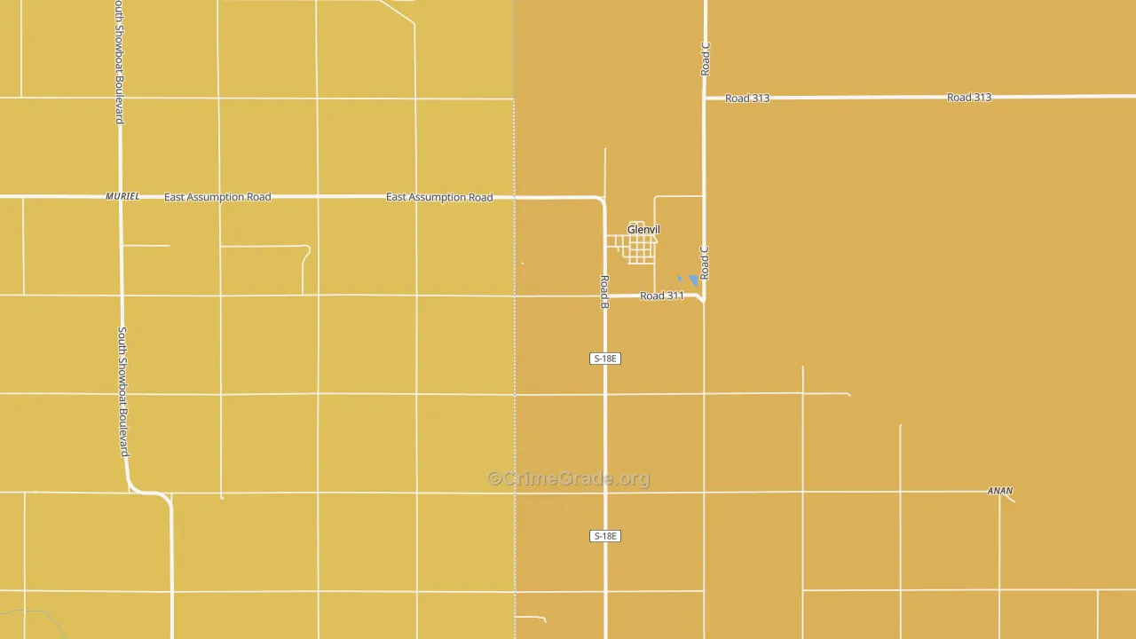 Glenvil, NE Map of Burglary Rates