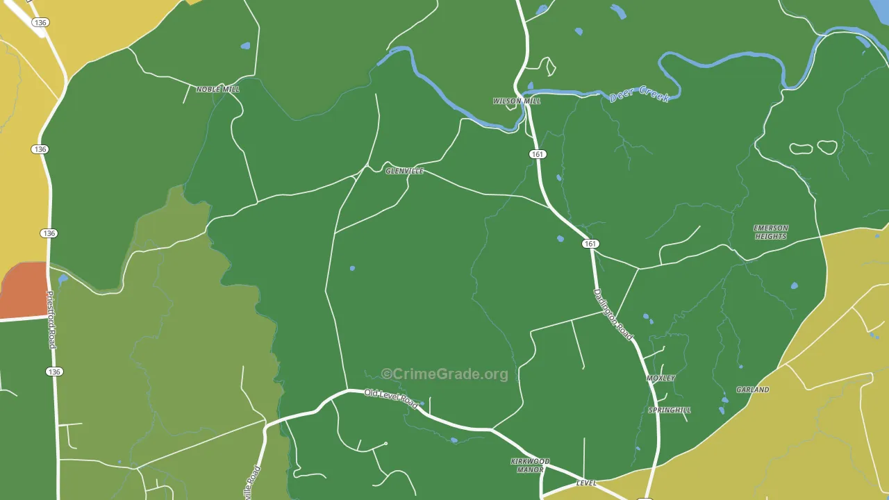 Glenville, MD Map of Burglary Rates