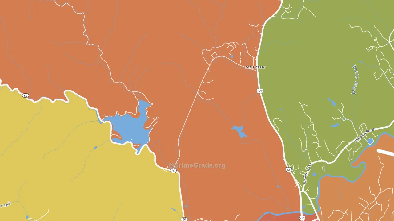 Glenwood, NC Map of Burglary Rates