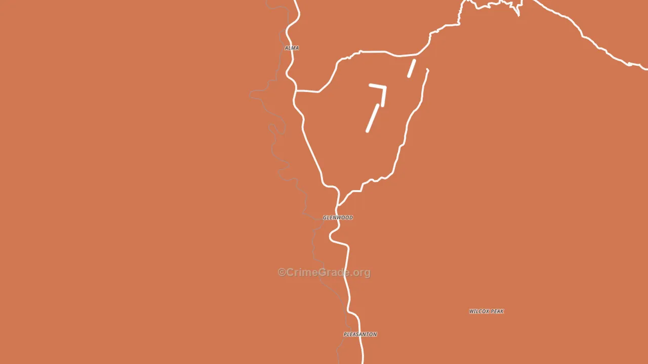 Glenwood, NM Map of Burglary Rates