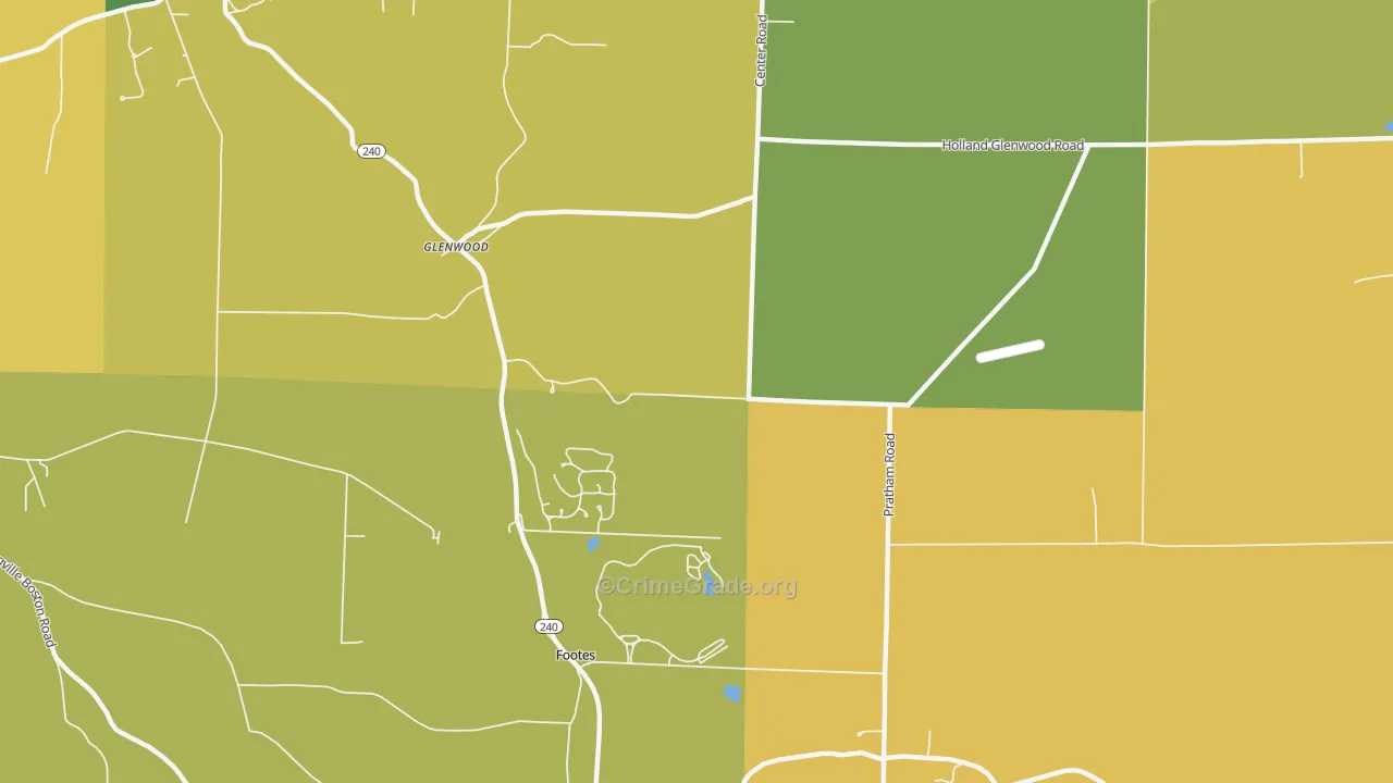 Glenwood, NY Map of Burglary Rates