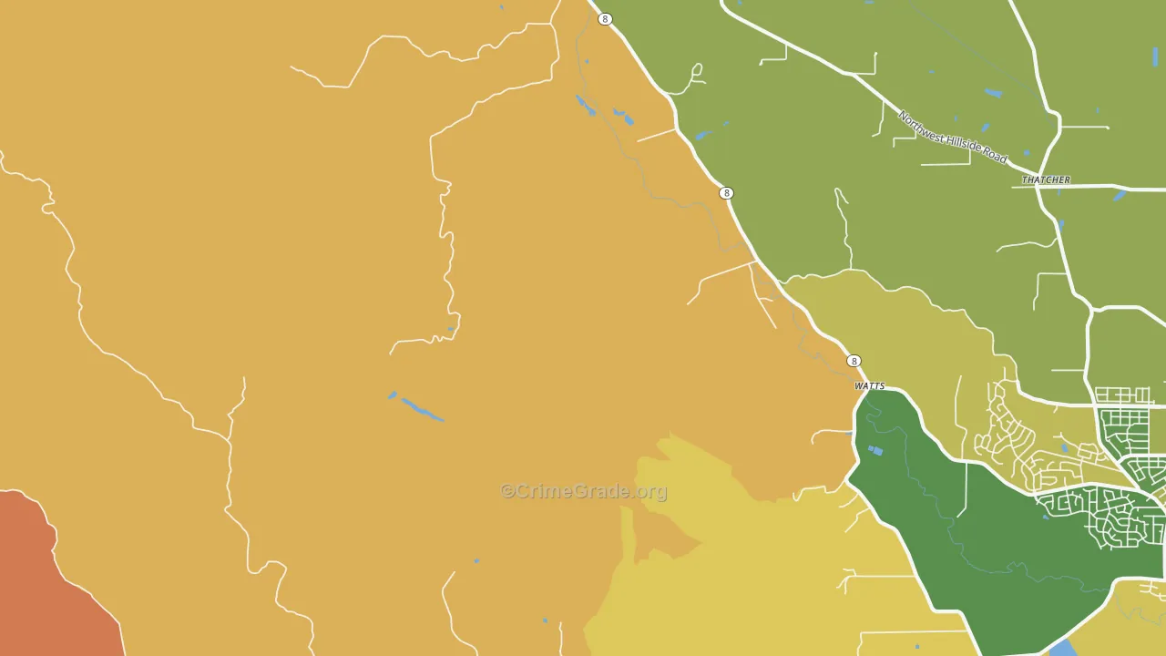 Glenwood, OR Map of Burglary Rates
