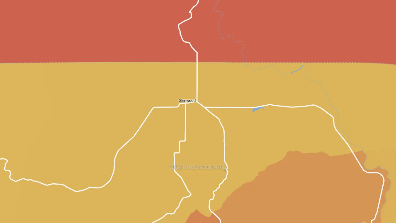 Glenwood, WA Map of Burglary Rates