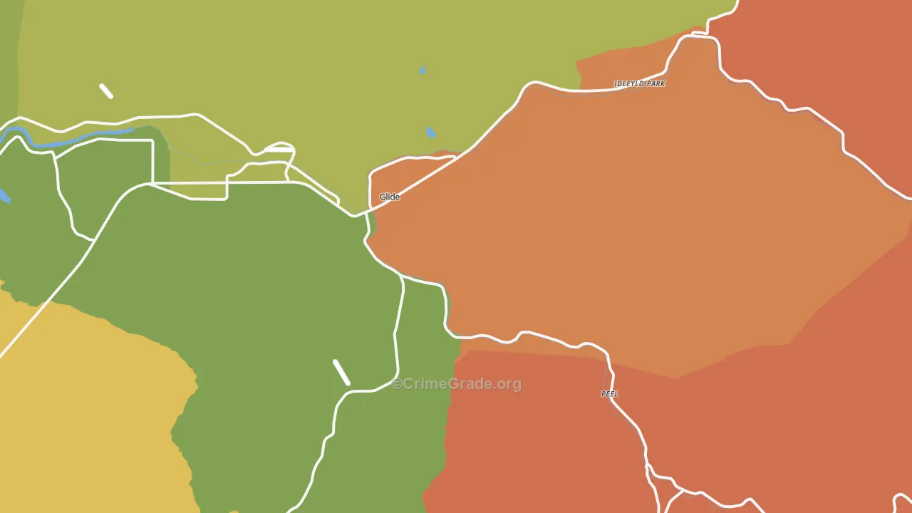 Glide, OR Map of Burglary Rates