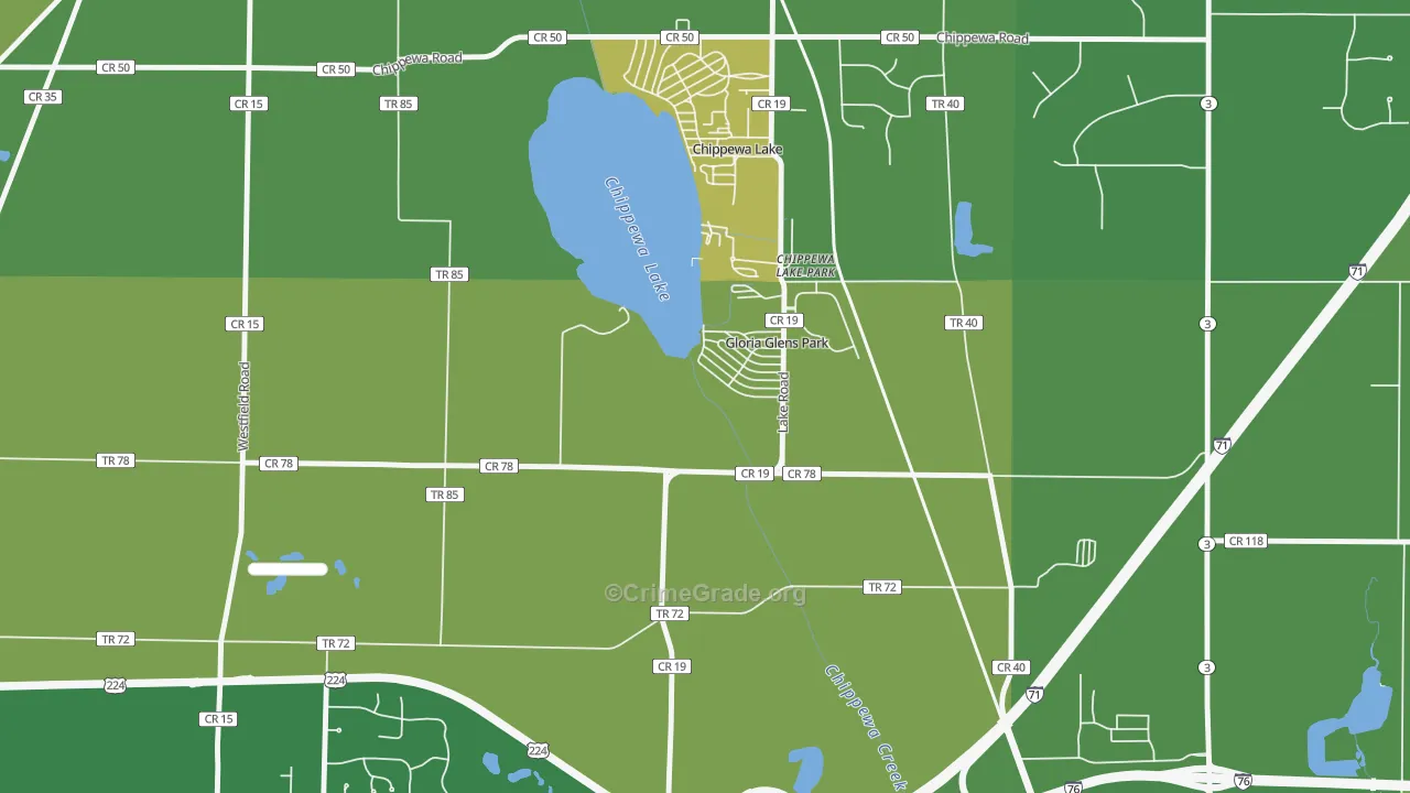 Gloria Glens Park, OH Map of Burglary Rates