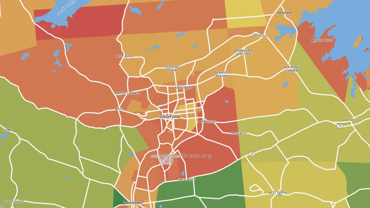 Gloversville, NY Map of Burglary Rates